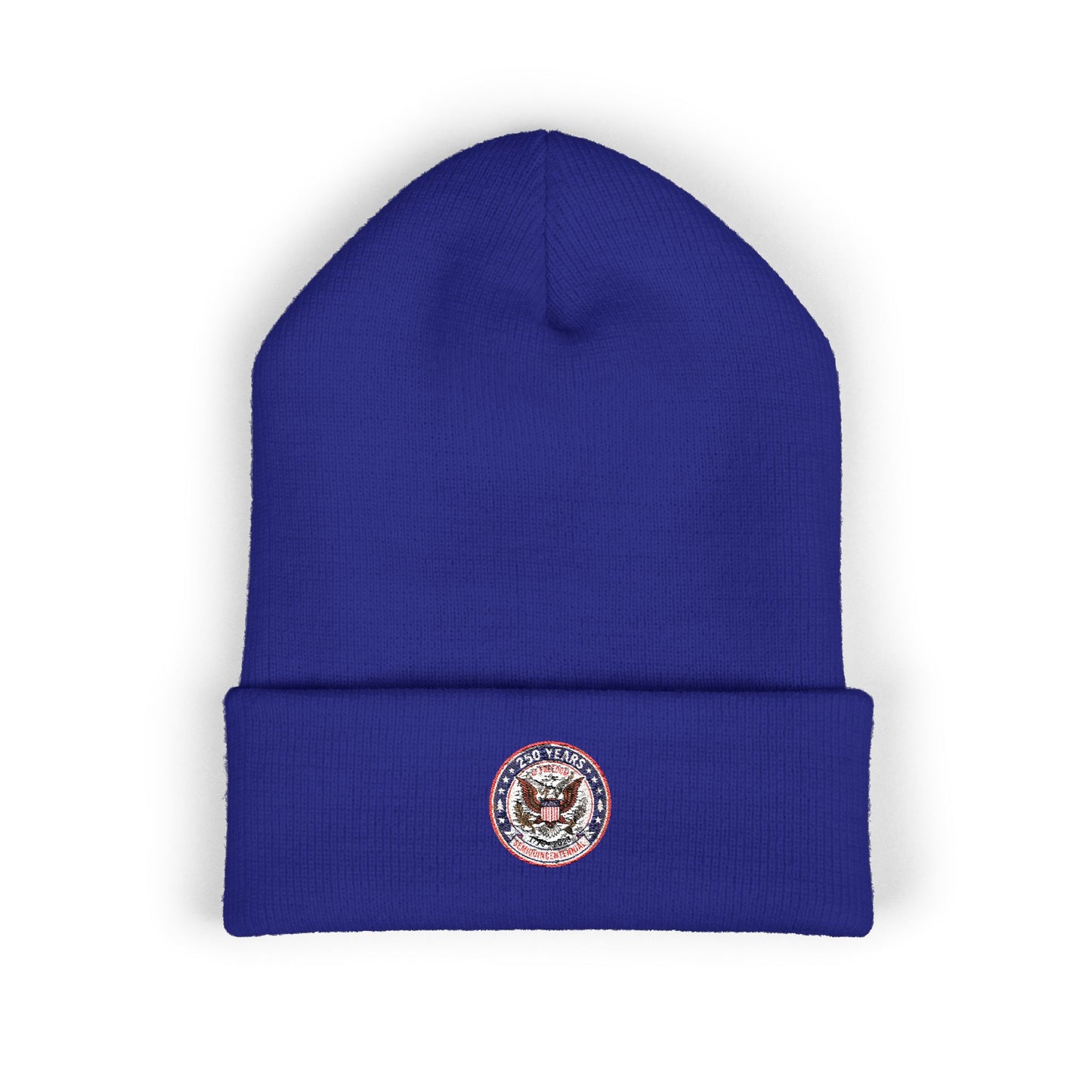 Embroidered Sunflower Cuffed Beanie