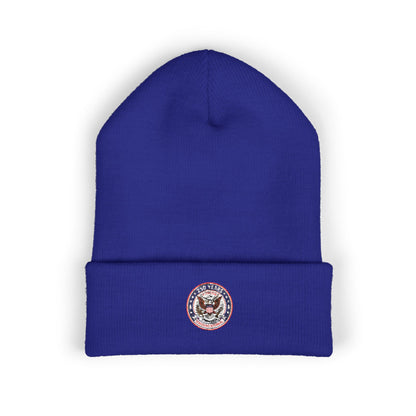 Embroidered Sunflower Cuffed Beanie