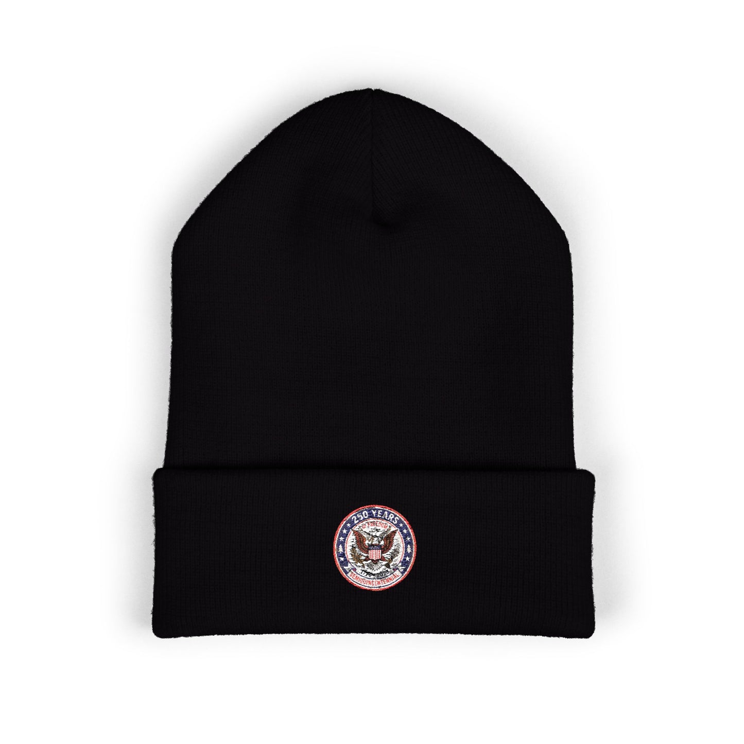 Embroidered Sunflower Cuffed Beanie