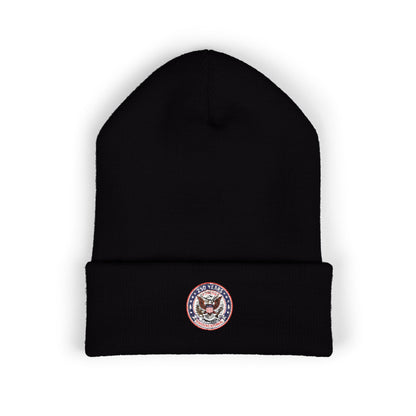 Embroidered Sunflower Cuffed Beanie