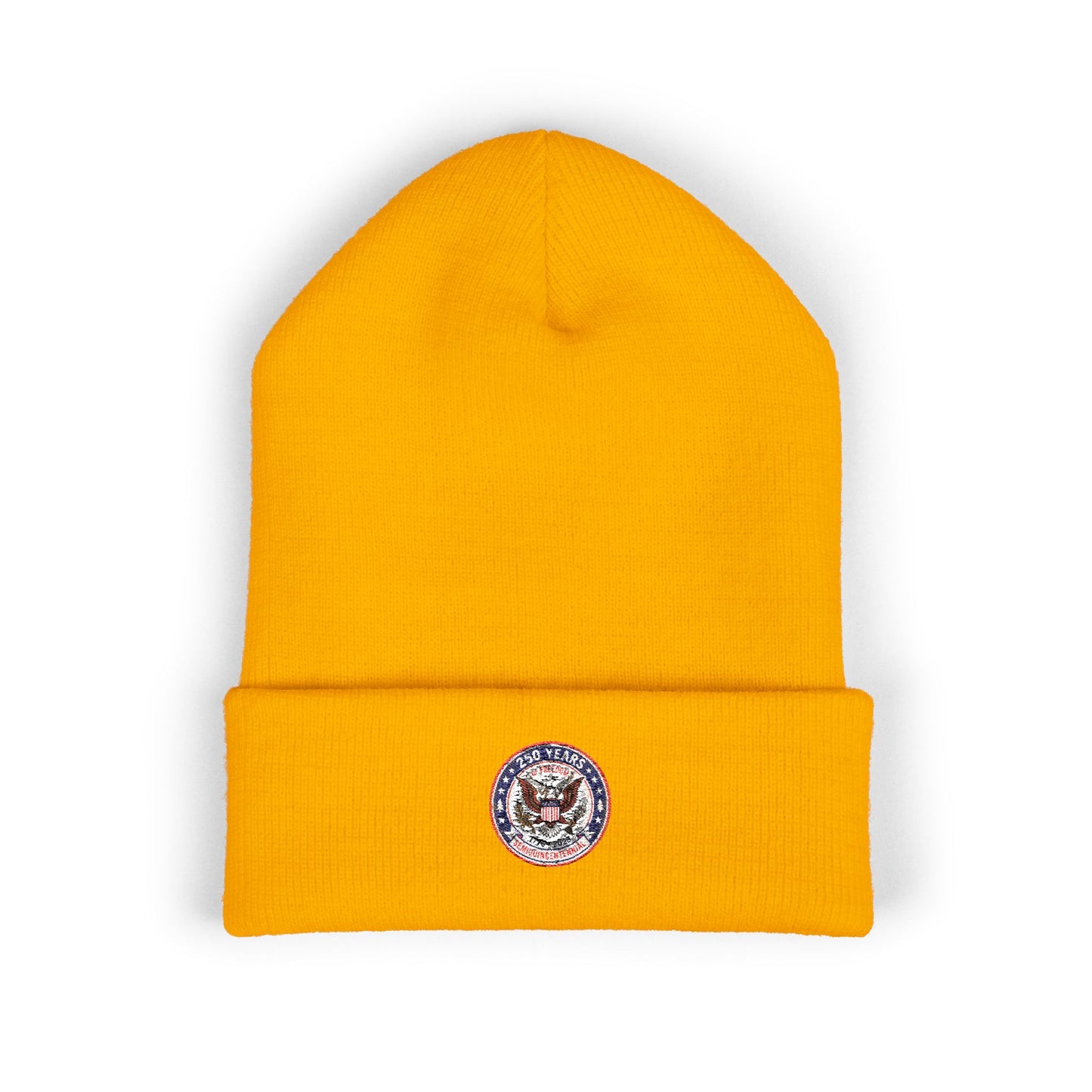 Embroidered Sunflower Cuffed Beanie