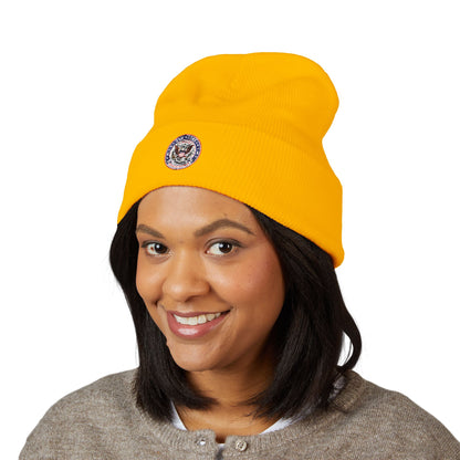 Embroidered Sunflower Cuffed Beanie