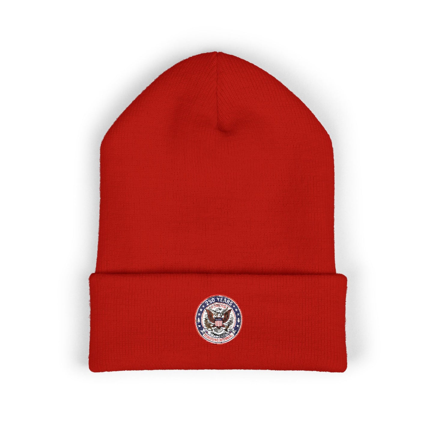 Embroidered Sunflower Cuffed Beanie